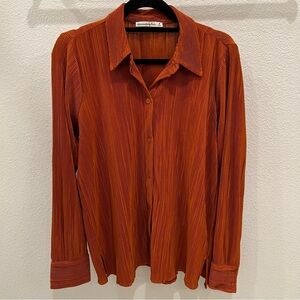 Abercrombie & Fitch Plissé Button Down Blouse
